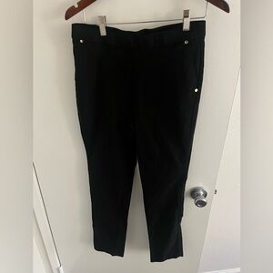 Anne Klein Black Skinny Pants M Stretch Work Gold Hardware